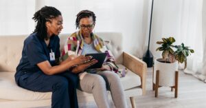 caregiver burnout overwhelmed adult daughter caring for elderly parent at home