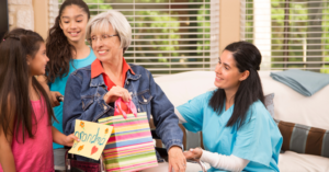 moving to assisted living checklist family setting up new apartment with familiar items